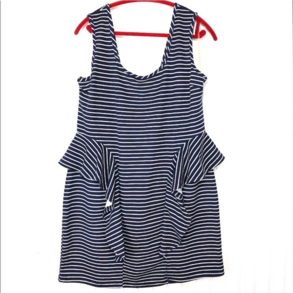 Roommates Navy White Striped dress 3X